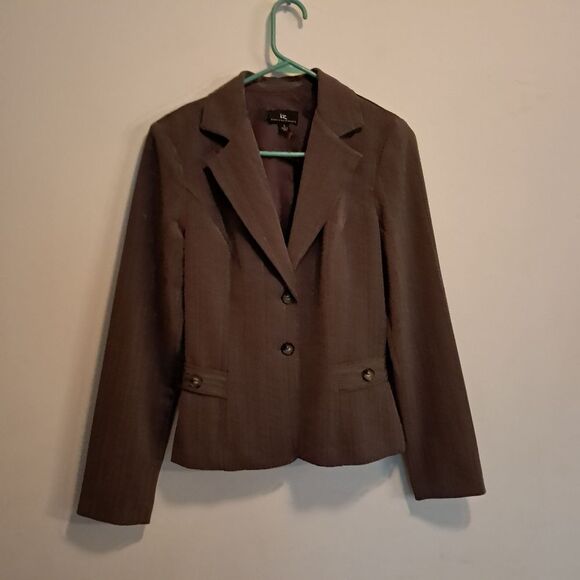 Vtg Y2K Iz Byer Suit Set Women's 7 & Small Brown Striped Office Siren Career - Picture 7 of 16